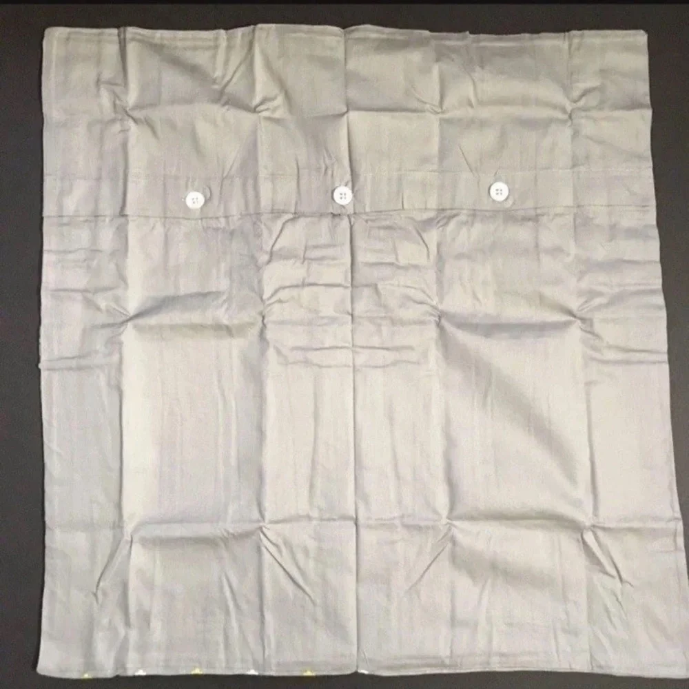 West Elm Pillow Shams Organic Cotton Gray Green Jacquard Euro Set 2 Piece